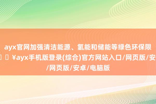 ayx官网加强清洁能源、氢能和储能等绿色环保限制相助-🔥ayx手机版登录(综合)官方网站入口/网页版/安卓/电脑版