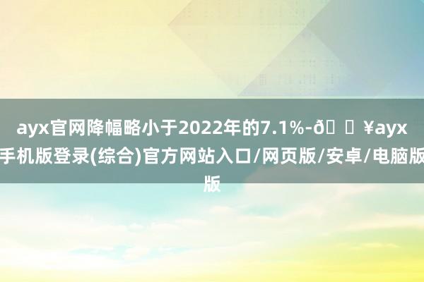 ayx官网降幅略小于2022年的7.1%-🔥ayx手机版登录(综合)官方网站入口/网页版/安卓/电脑版