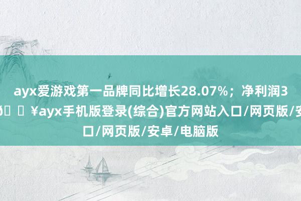 ayx爱游戏第一品牌同比增长28.07%；净利润31.36亿元-🔥ayx手机版登录(综合)官方网站入口/网页版/安卓/电脑版