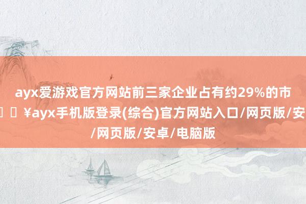 ayx爱游戏官方网站前三家企业占有约29%的市集份额-🔥ayx手机版登录(综合)官方网站入口/网页版/安卓/电脑版