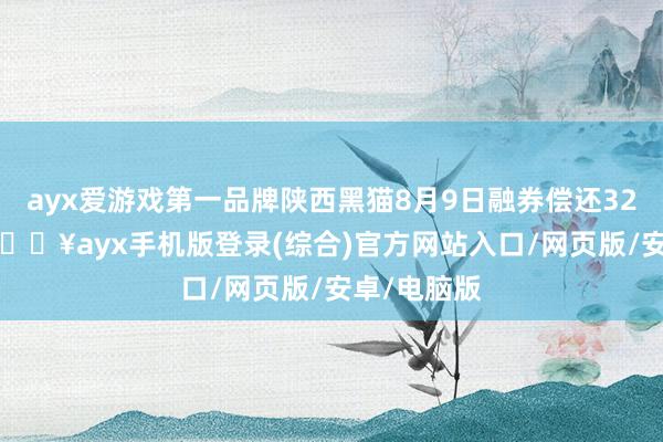 ayx爱游戏第一品牌陕西黑猫8月9日融券偿还32.59万股-🔥ayx手机版登录(综合)官方网站入口/网页版/安卓/电脑版