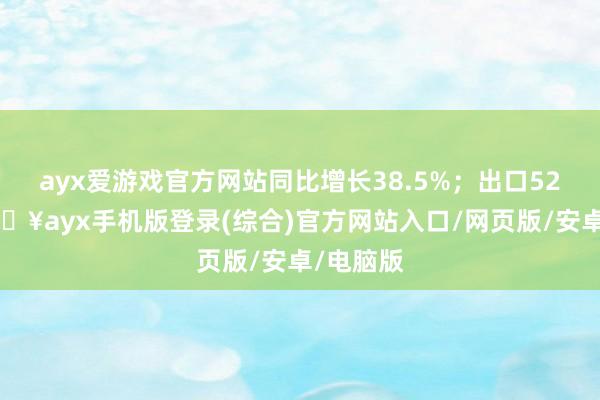 ayx爱游戏官方网站同比增长38.5%；出口522台-🔥ayx手机版登录(综合)官方网站入口/网页版/安卓/电脑版