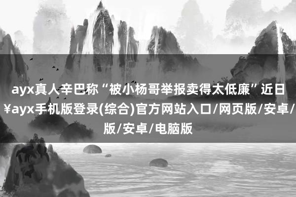 ayx真人辛巴称“被小杨哥举报卖得太低廉”近日-🔥ayx手机版登录(综合)官方网站入口/网页版/安卓/电脑版